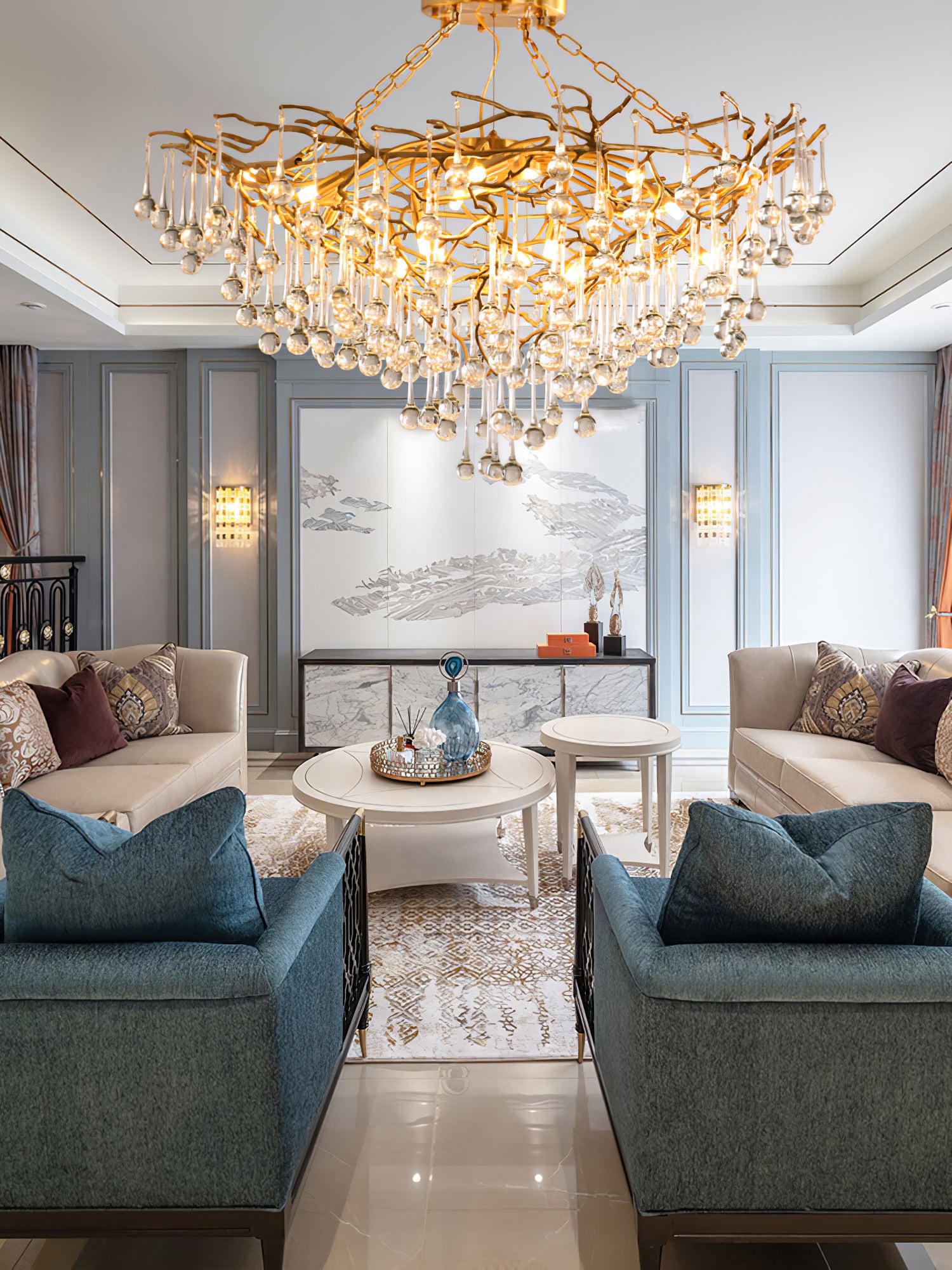 アニタ 真鍮リーフ シャンデリア