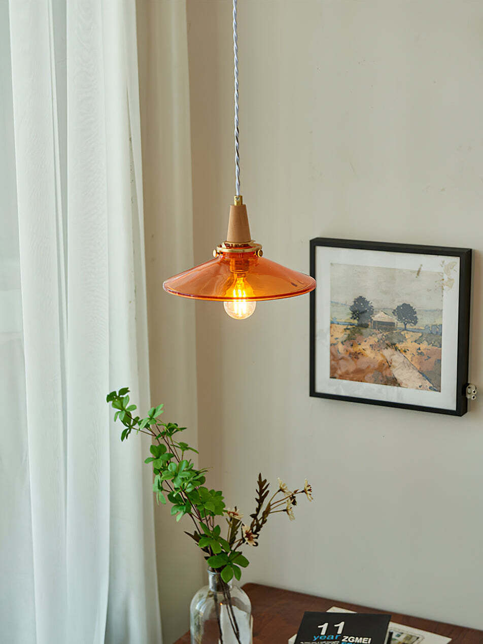 オレンジガラスペンダントランプ