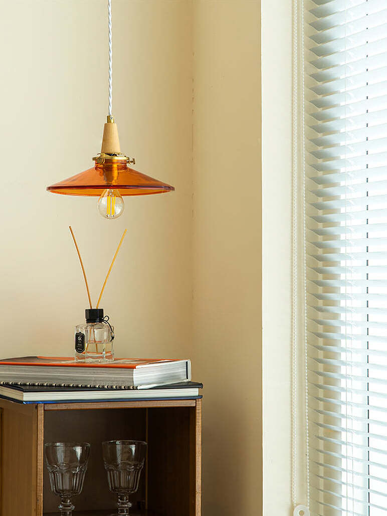 オレンジガラスペンダントランプ