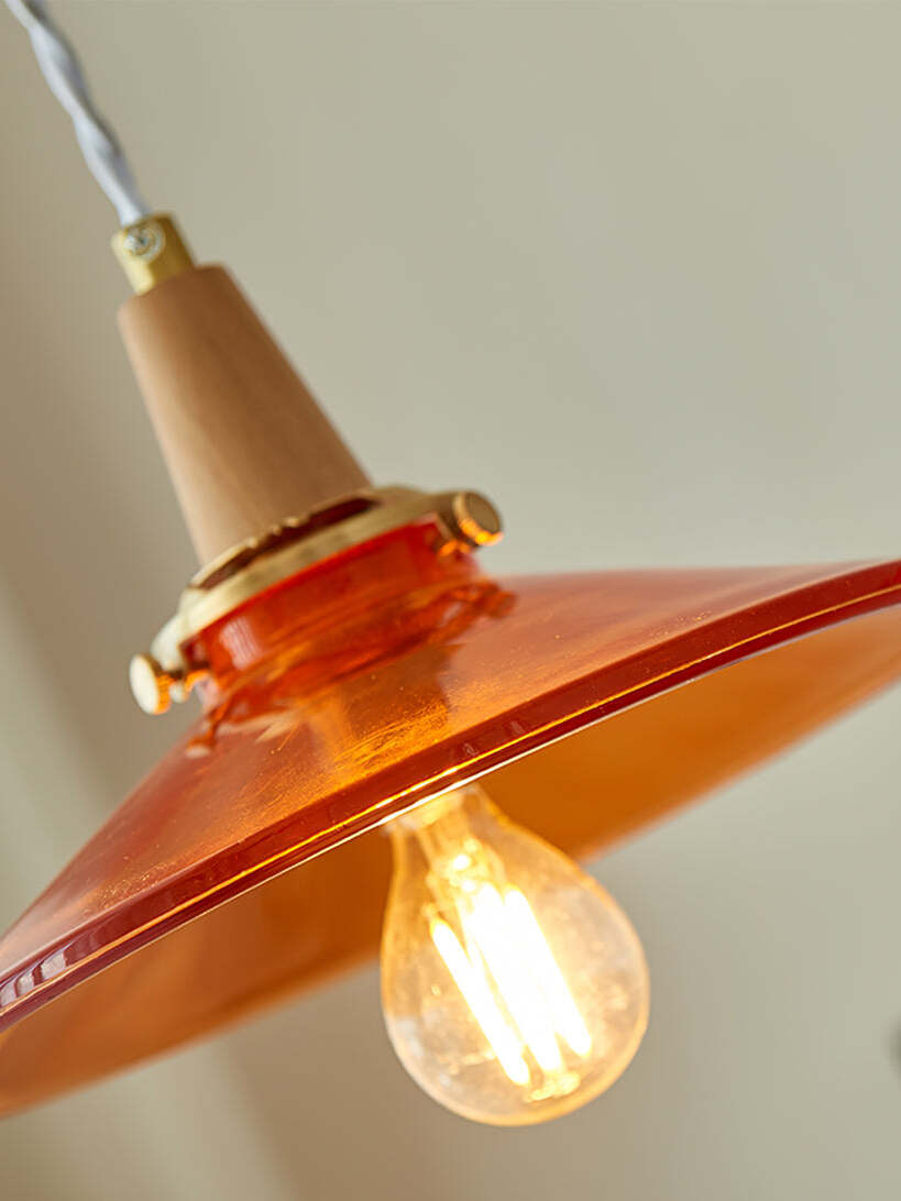 オレンジガラスペンダントランプ