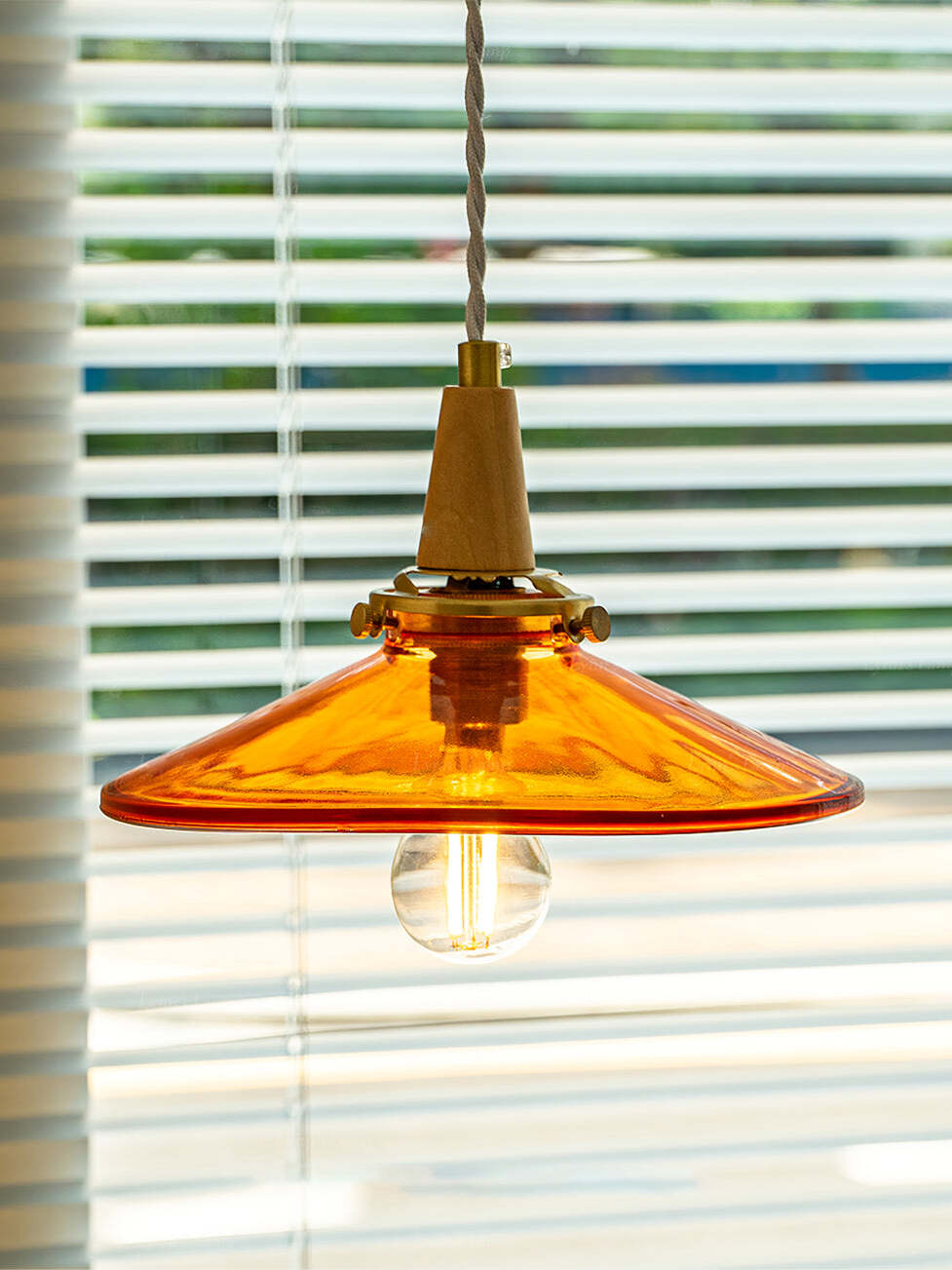 デンマーク製オレンジガラスランプ デンマーク製オレンジガラスランプ ライト・照明