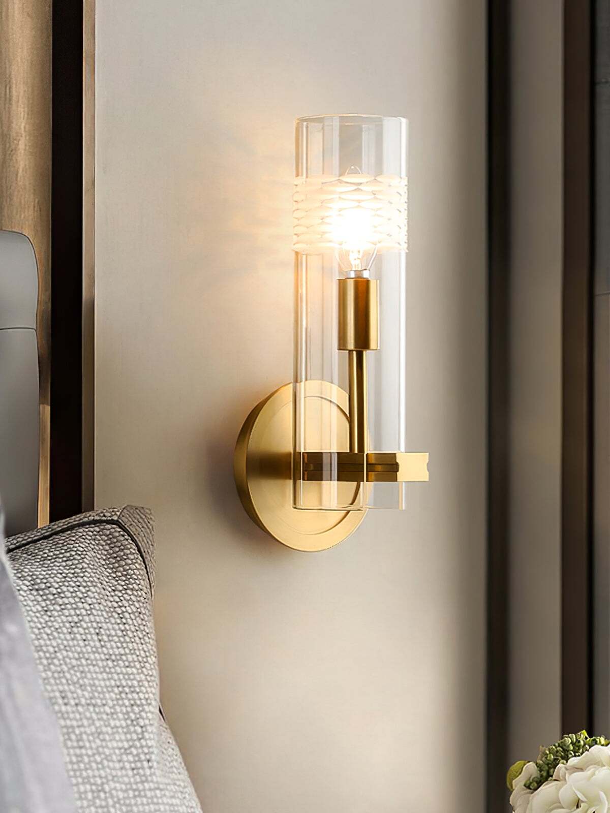 ガラス製燭台壁掛け燭台