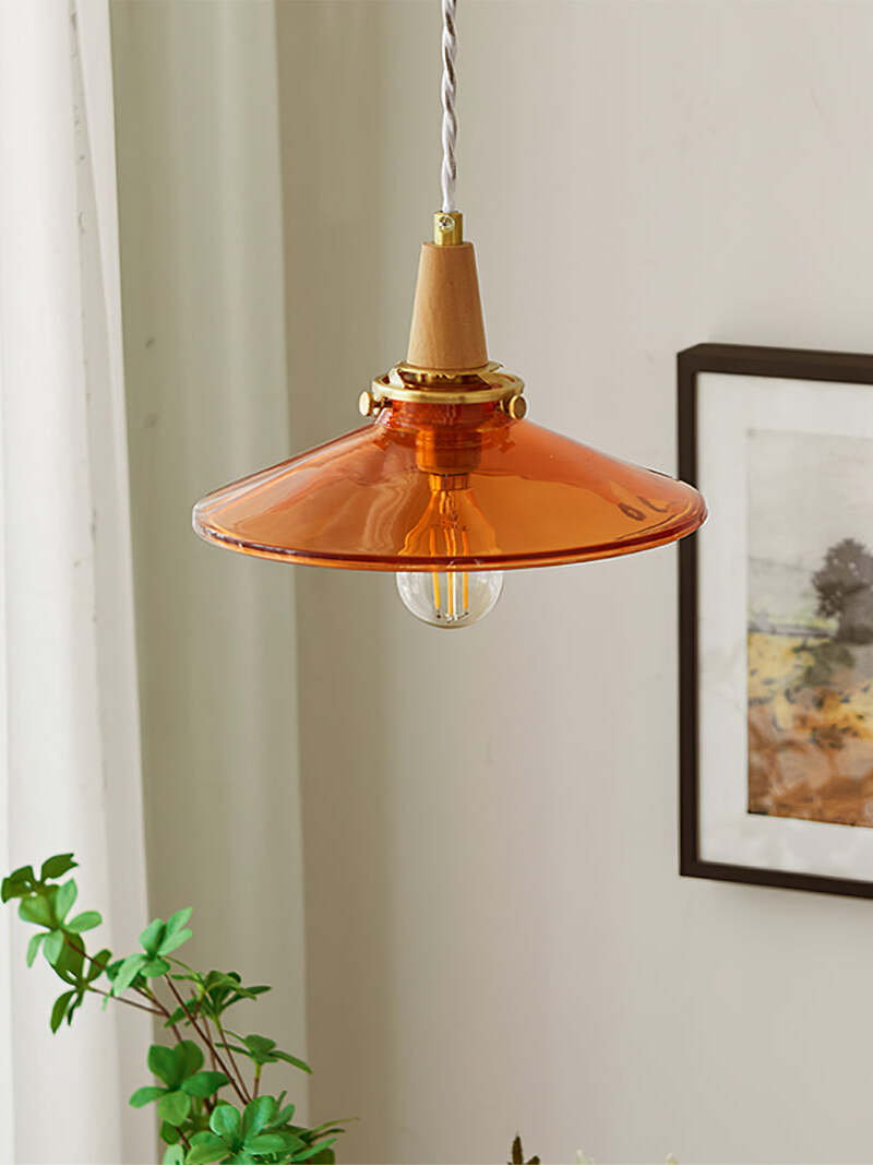 オレンジガラスペンダントランプ