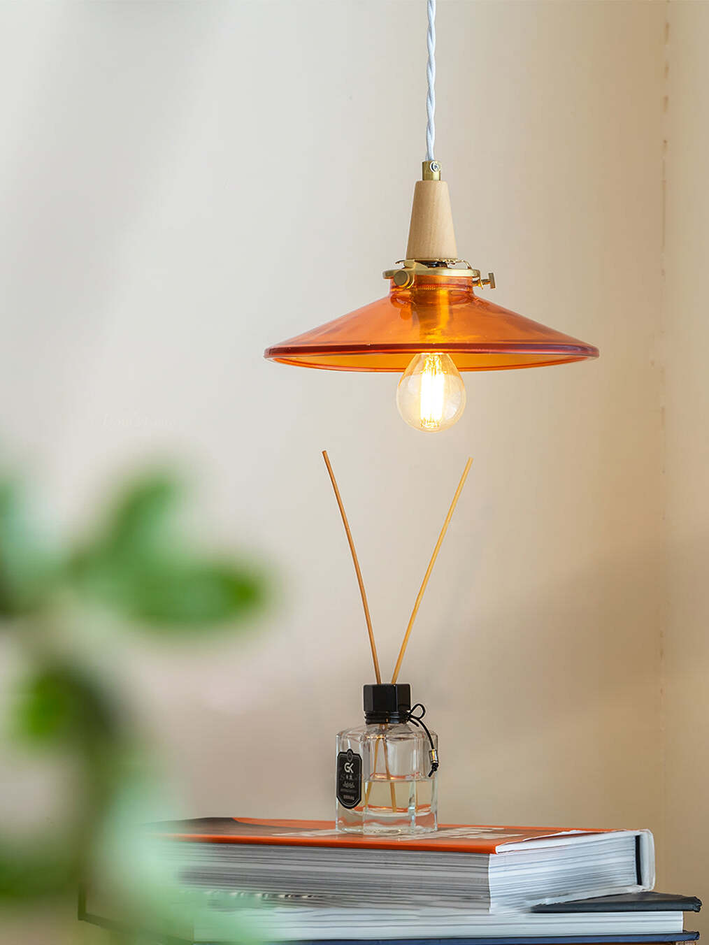 ヴィンテージ オレンジランプシェード【美品】　オランダ ヴィンテージ オレンジランプシェード【美品】 オランダ