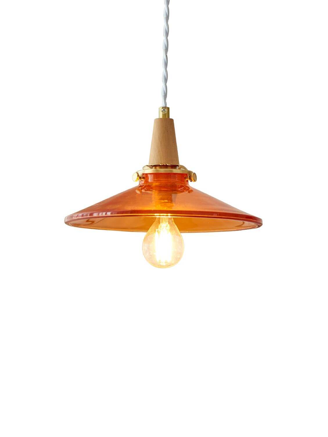 デンマーク製オレンジガラスランプ ヴィンテージ オレンジミルクガラス ペンダントランプ｜アンティーク