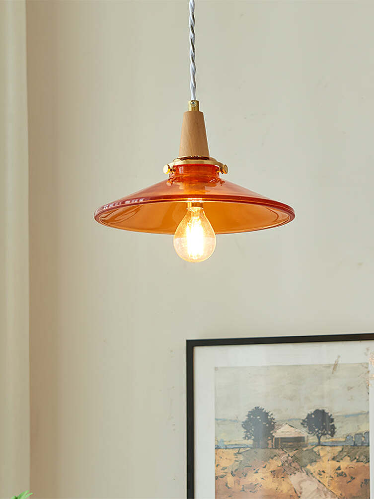 オレンジガラスペンダントランプ