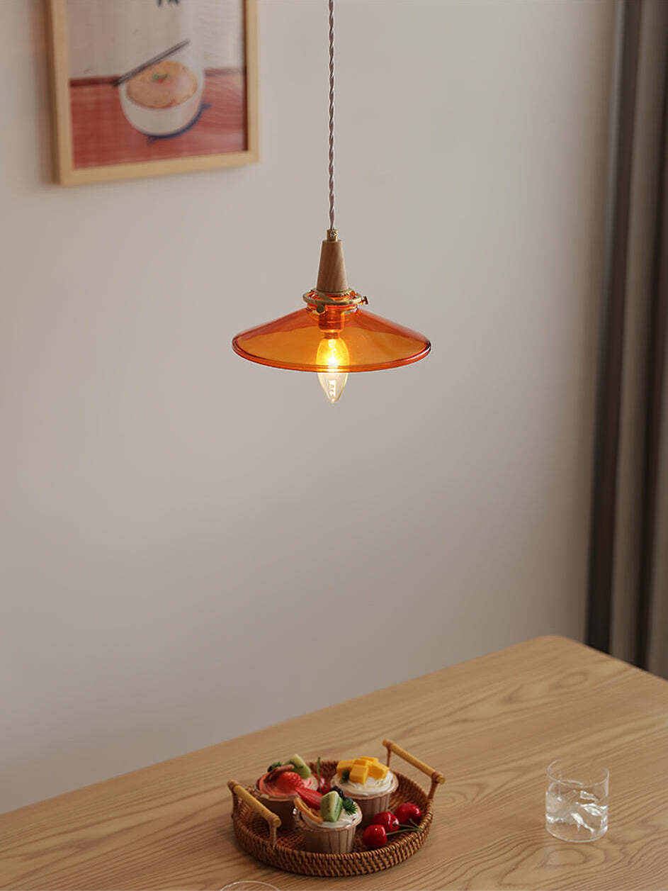 オレンジガラスペンダントランプ