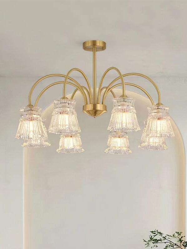 60'sクリスタルシャンデリアシェード ヴィンテージアンバー