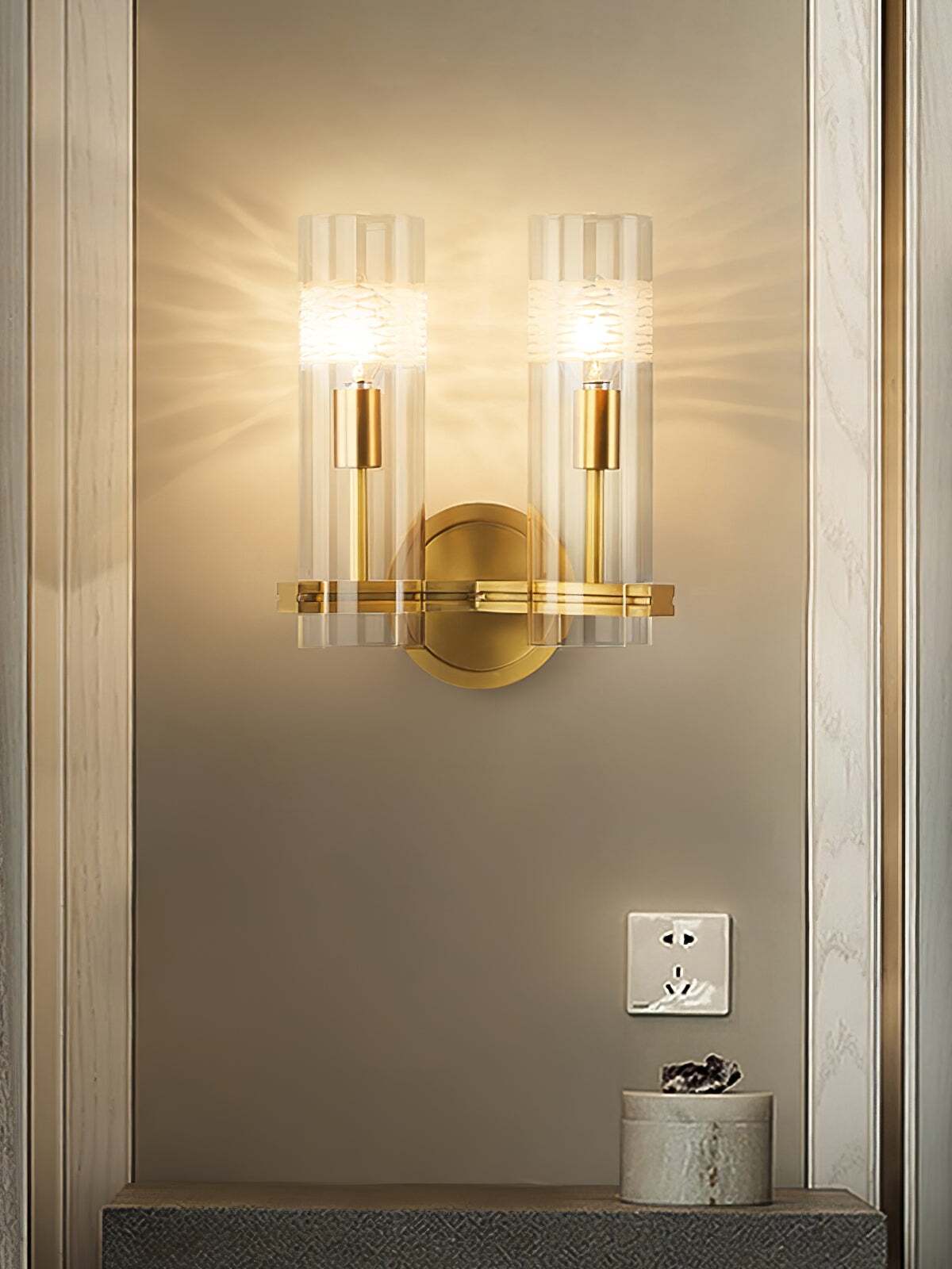 ガラス製燭台壁掛け燭台