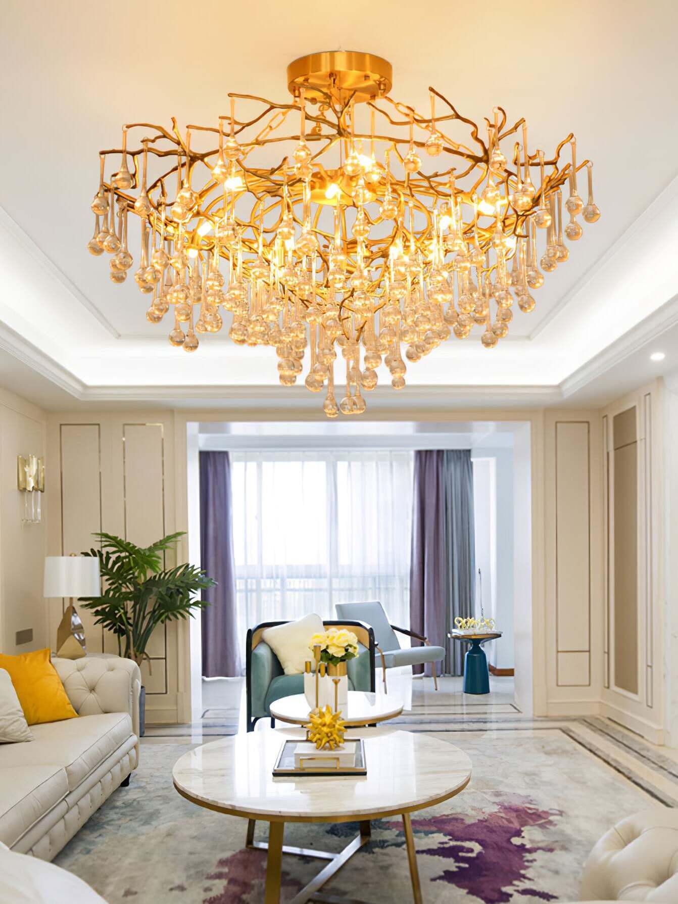 アニタ 真鍮リーフ シャンデリア